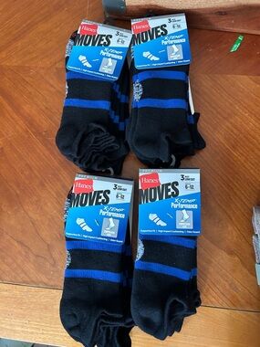 Hanes Men's 3 Pack Low Cut Socks X-temp performance shoes size 6-12 4 packages